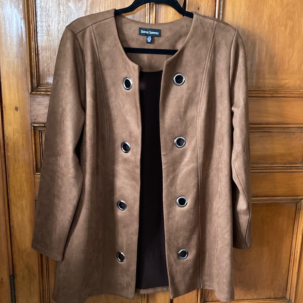Cocoa Brown Faux Suede Pantsuit